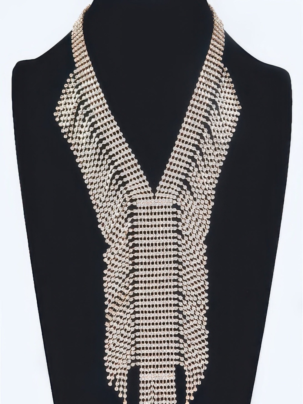 Elegant V Shape Rhinestone Choker Necklace